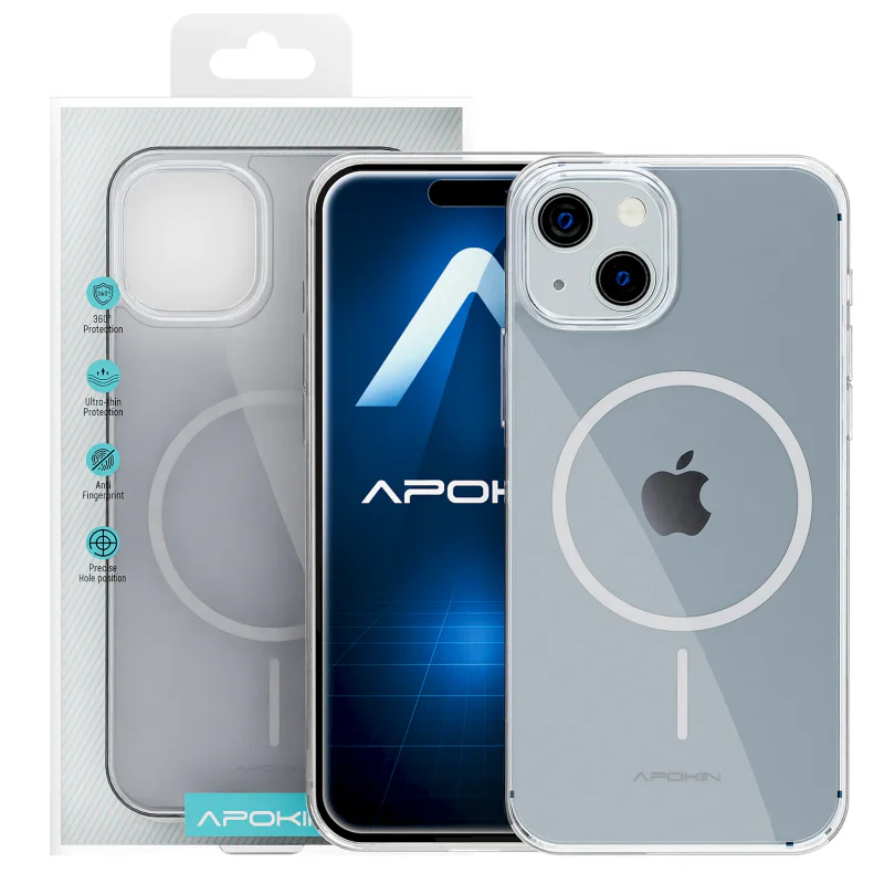 Capa Apokin para iPhone 15 Slim Acrílica com MagSafe Transparente