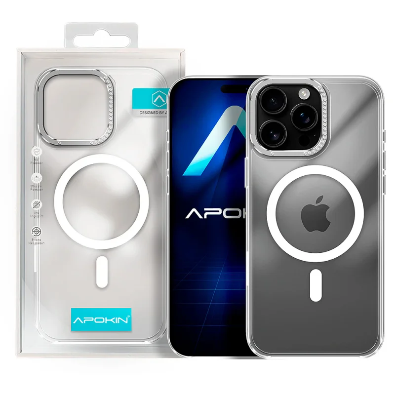 Capa Apokin para iPhone 15 Pro Max Acrílica Puro Diamante com MagSafe - Imagem 1