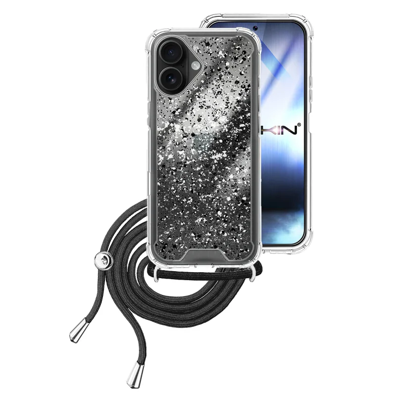 Capa Apokin para Apple iPhone 17 Gel Transparente com Cordão Preto - Imagem 5