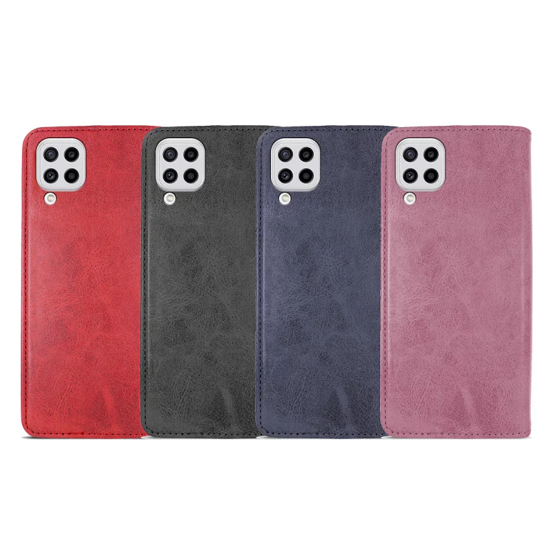 Capa Livro com Porta-Cartões Apokin para Samsung Galaxy M22 e M32 em Pele Sintética Preto - Imagem 1