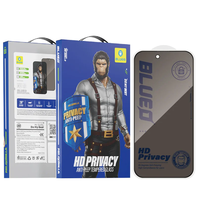 Película Apokin Blueo de Vidro Temperado de Privacidade para iPhone 17E / 16E / 14 / 13 Pro - Imagem 1