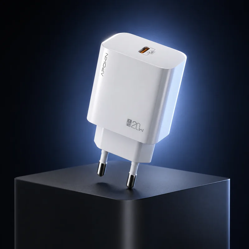 Carregador de Parede Apokin USB-C Power Delivery 20 W 3.0 A sem Cabo Branco - Imagem 2