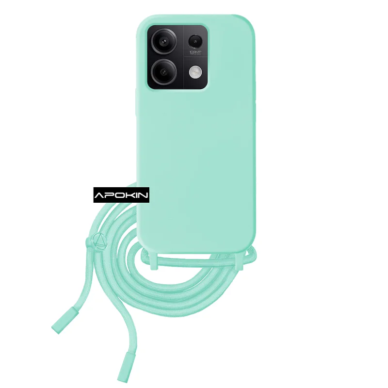 Capa Apokin para Xiaomi Redmi Note 13 5G Macia com Cordão Azul turquesa - Imagem 2