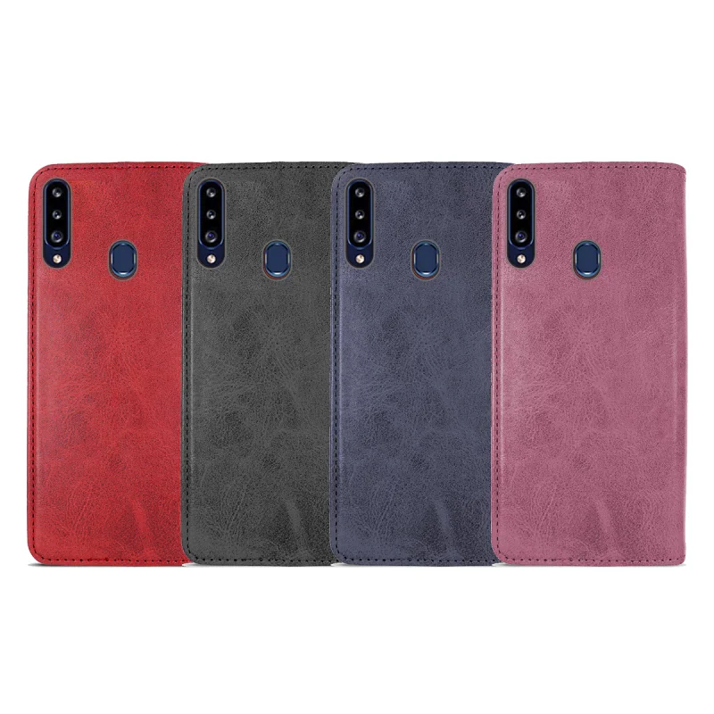 Capa Tipo Livro Apokin para Samsung Galaxy A20s em Pele Sintética com Porta-Cartões Azul