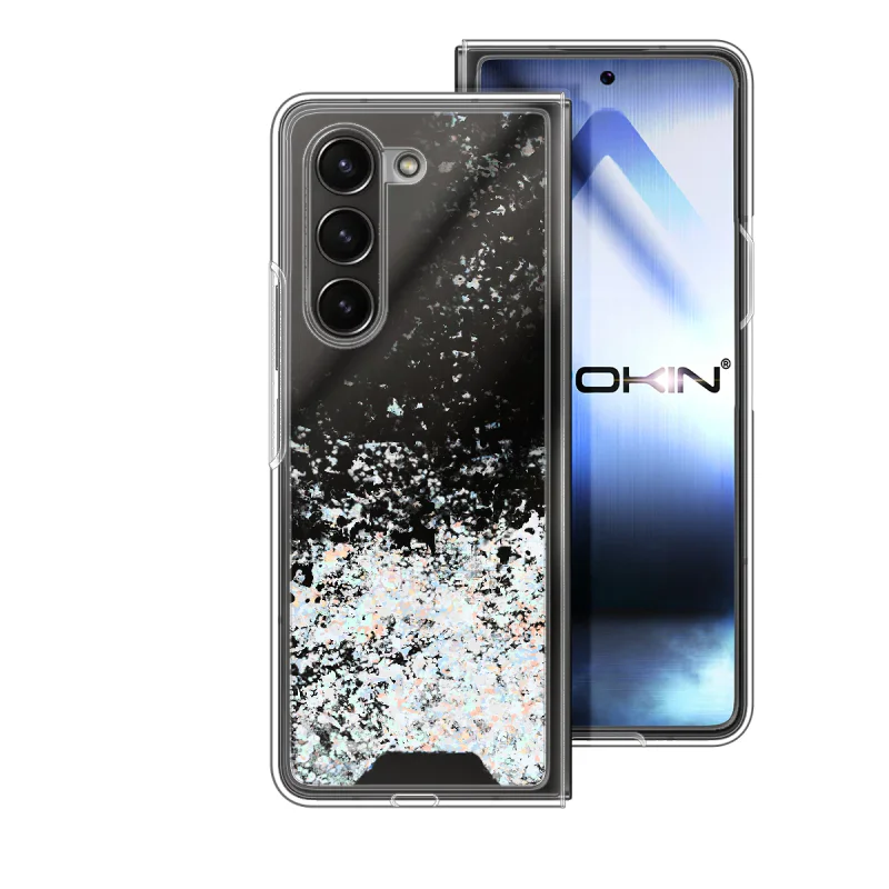 Capa Apokin para Samsung Galaxy Z Fold 7 Acrílico e Gel com Purpurina Rosa - Imagem 5