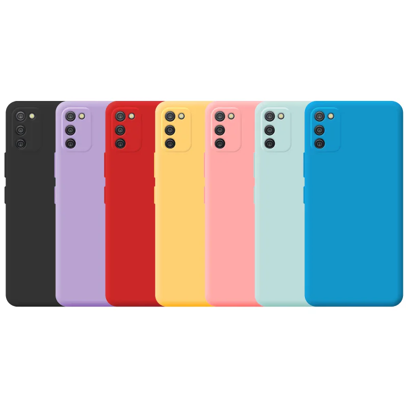 Capa Apokin para Samsung Galaxy A03s em Silicone Macio com Proteção de Câmara 3D Azul Turquesa