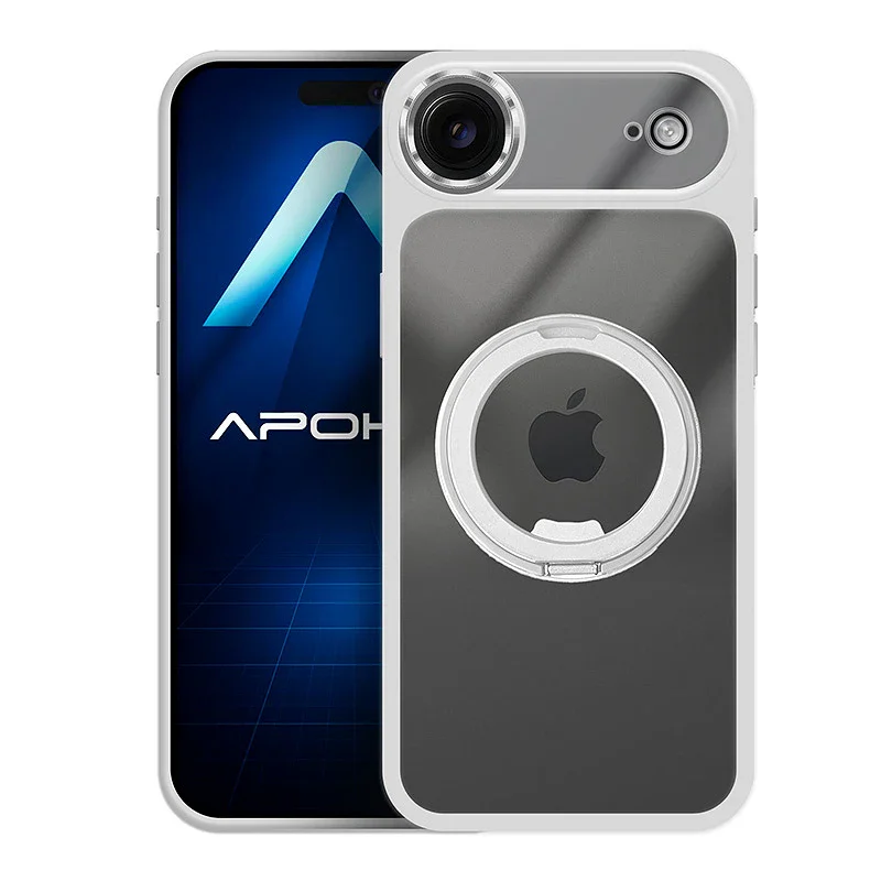 Capa Apokin para iPhone 17 Air Fumada com Suporte Giratório Laranja - Imagem 3