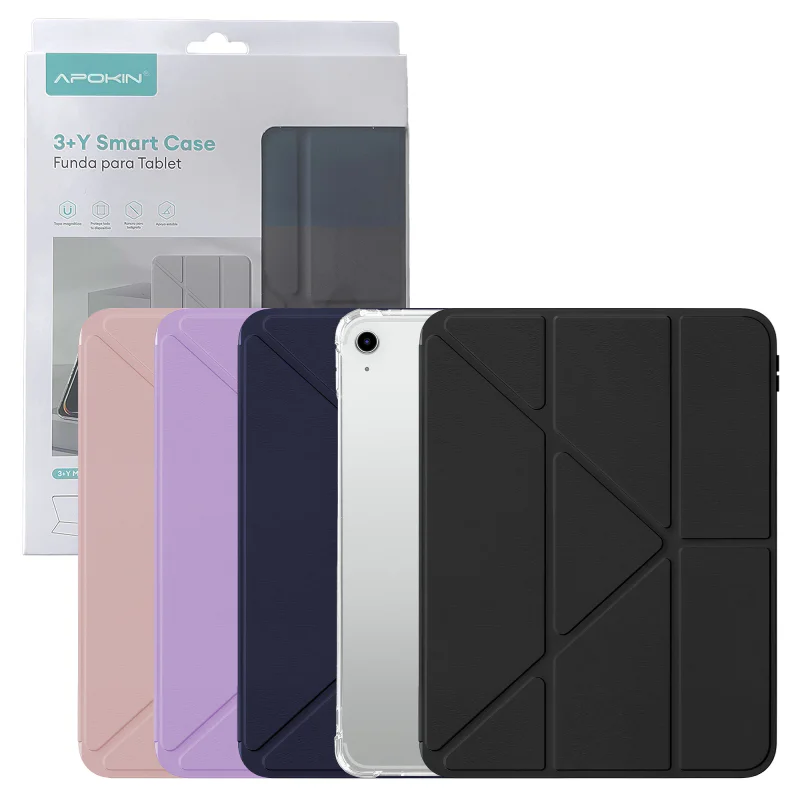 Capa Smart Case Apokin 3+Y para iPad 10 10,9 polegadas e iPad 11 A16 2025 Rosa