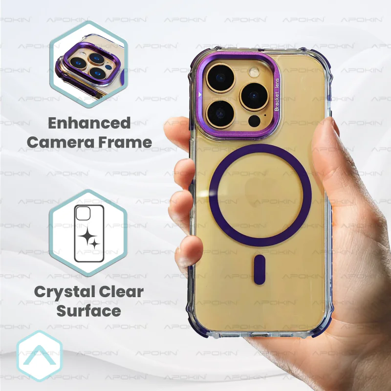 Capa Apokin Rock para iPhone 16 Plus com Suporte e MagSafe Variedade de cores - Imagem 3