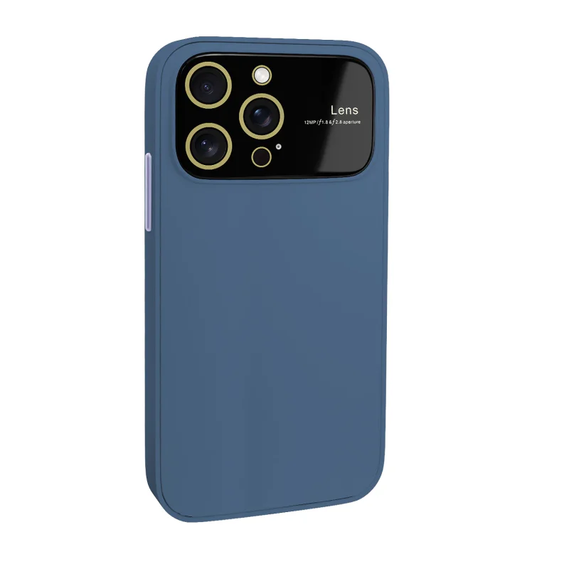 Capa Apokin Silicone Mate com Proteção de Câmara para iPhone 14 Pro Max Azul escuro - Imagem 4