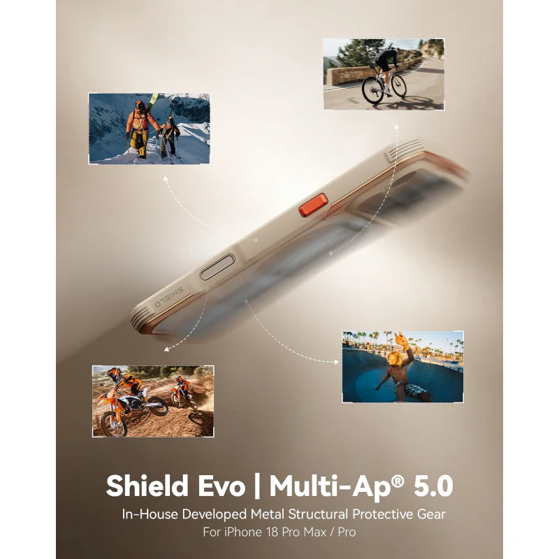 Capa Raptic Shield Evo Apokin para iPhone 18 Pro Max Magnética com MagSafe Dourado - Imagem 5