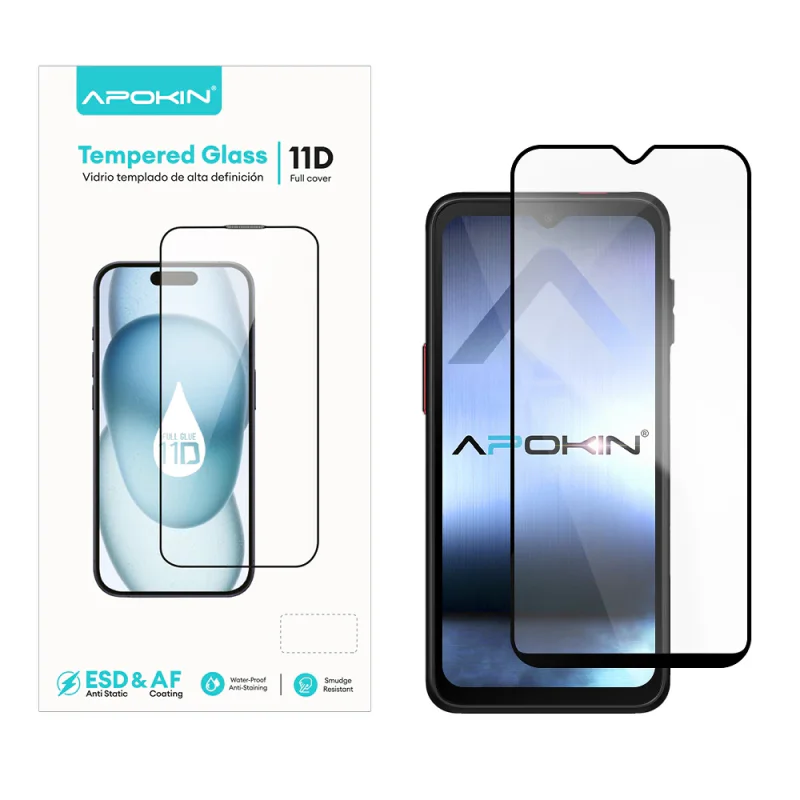 Película de Vidro Temperado Apokin 11D Full Glue Curvo para Samsung Galaxy XCover 6 Pro Preto - Imagem 1