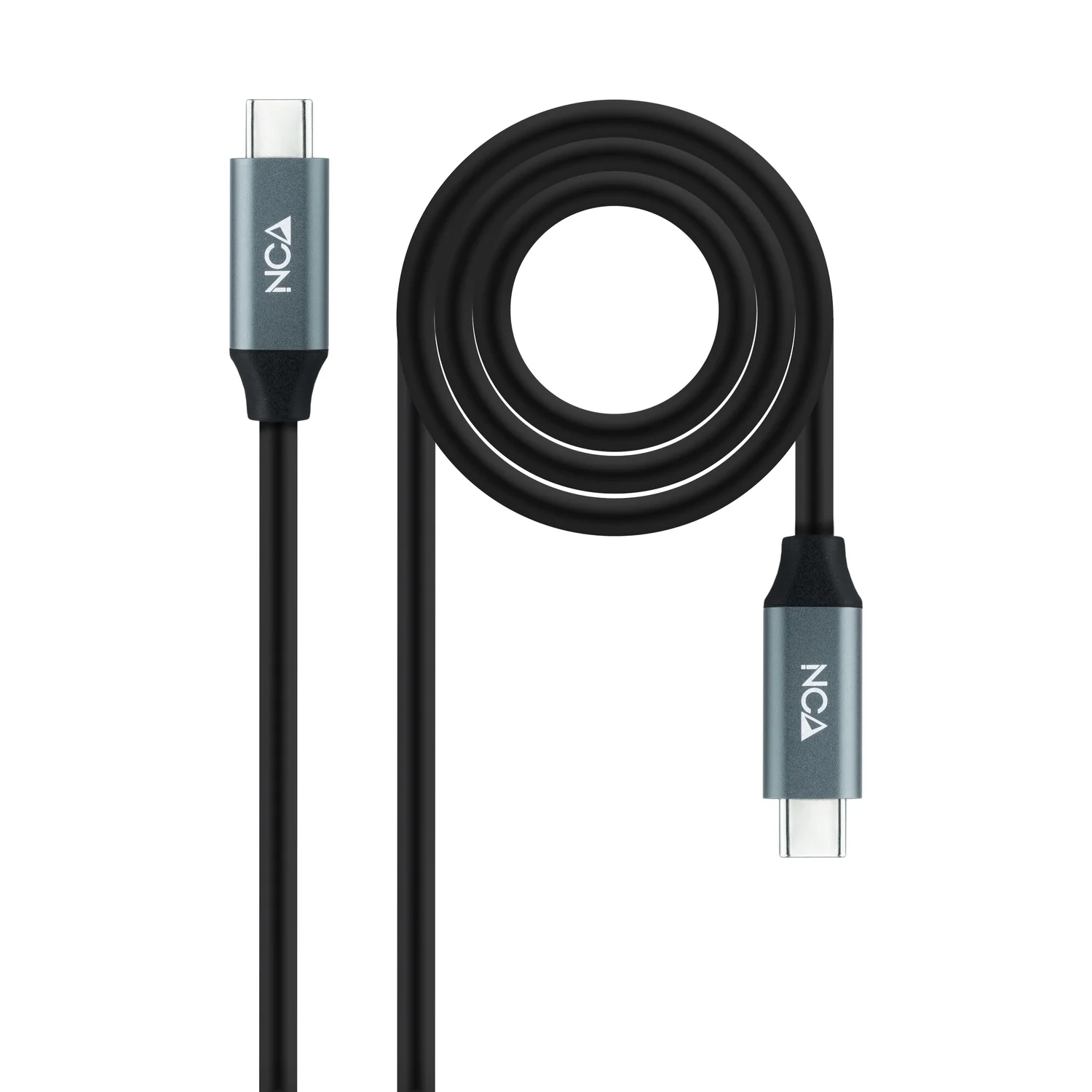Cabo USB-C para USB-C Nanocable 10.01.4301-L150 USB 3.2 Gen 2x2 100W 1,5 m Cinzento e Preto