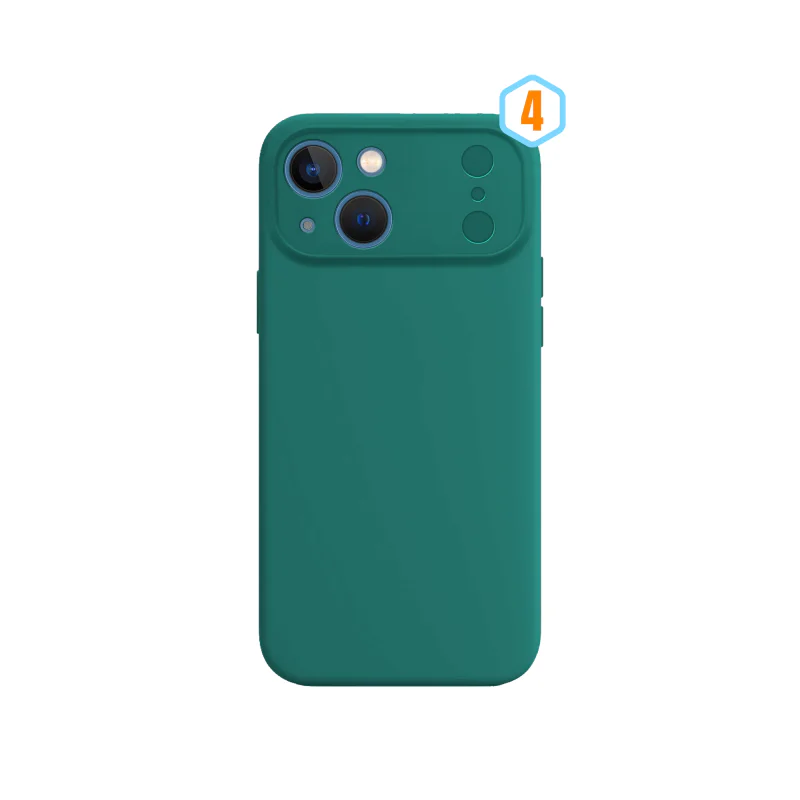 Capa de Silicone Apokin com Proteção Integral de Câmara em Vidro Temperado para iPhone 15 Azul - Imagem 5