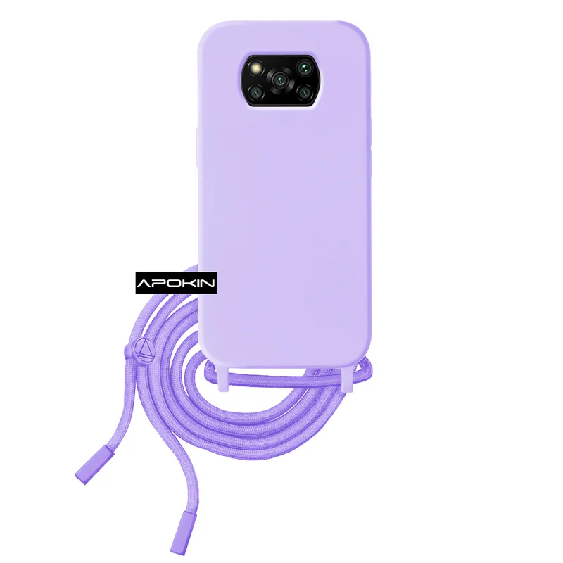 Capa Apokin para Xiaomi Poco X3 Suave com Cordão Vermelho - Imagem 4