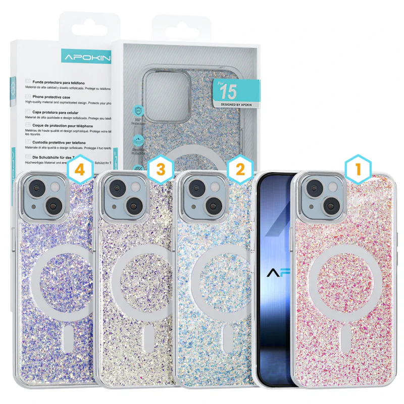 Capa Apokin para Samsung Galaxy S24 Plus com MagSafe e Purpurina Cor 1 - Imagem 1