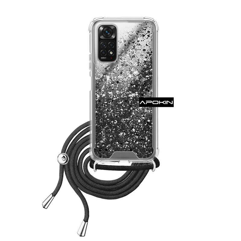 Capa de Gel Apokin para Xiaomi Redmi Note 11 4G Transparente com Cordão Preto - Imagem 5