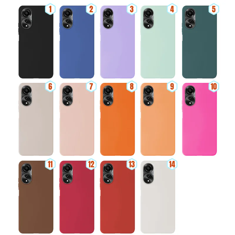 Capa de Silicone Líquido Apokin Efeito Pele para Oppo A78 5G Verde Menta - Imagem 1