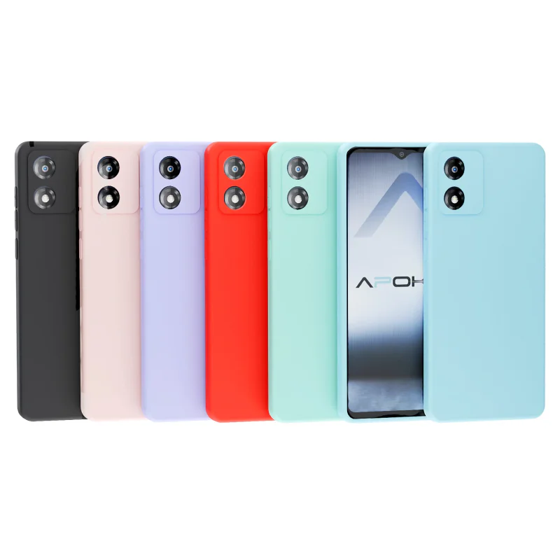 Capa Apokin para Motorola Moto E13 em Silicone Suave Preto