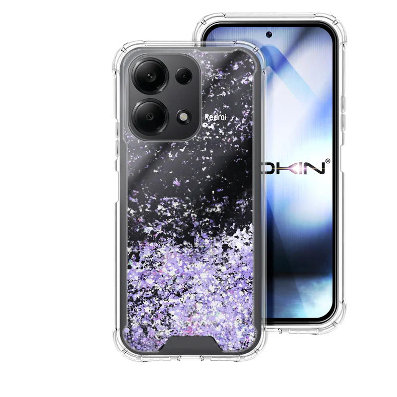 Capa de Gel Transparente Apokin para Xiaomi Redmi Note 13 Pro 4G com Purpurina Lilás - Imagem 2