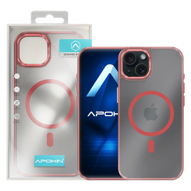 Capa Armadura Apokin para iPhone 15 Plus Mate com MagSafe Branco - Imagem 5