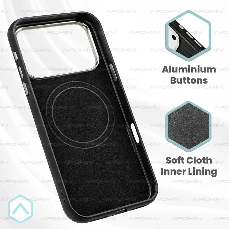 Capa Apokin para iPhone 17 Pro Max e 18 Pro Max com Efeito Fibra de Carbono Castanho - Imagem 6