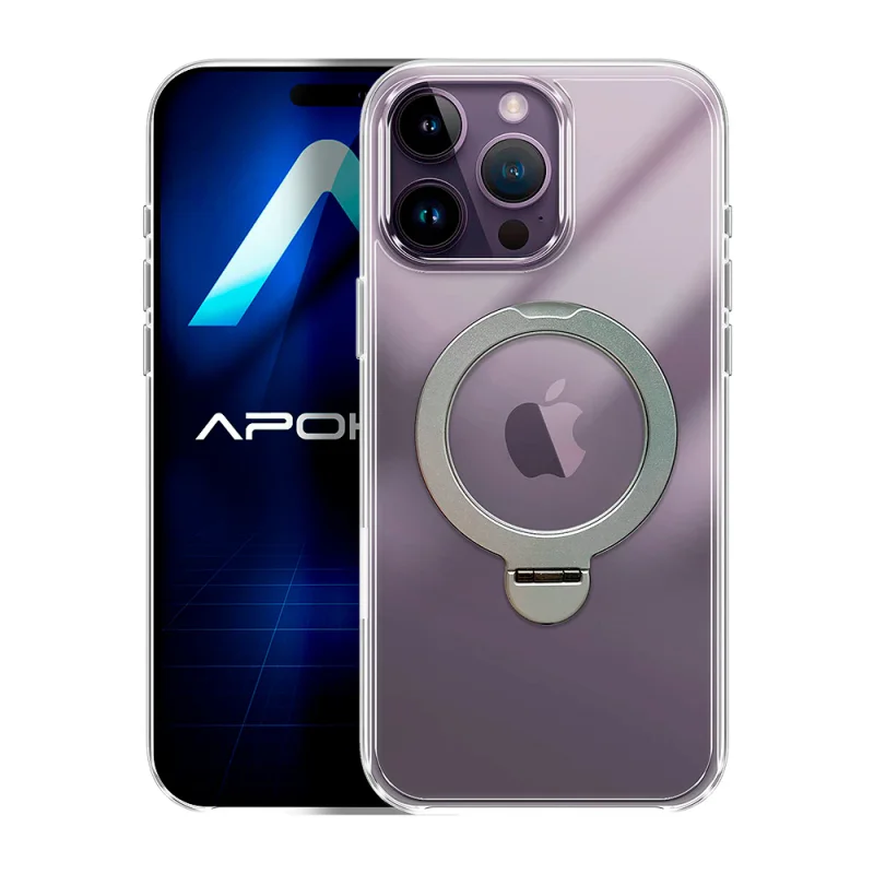 Capa Apokin Transparente para iPhone 14 Pro com Anel Giratório e MagSafe - Imagem 2