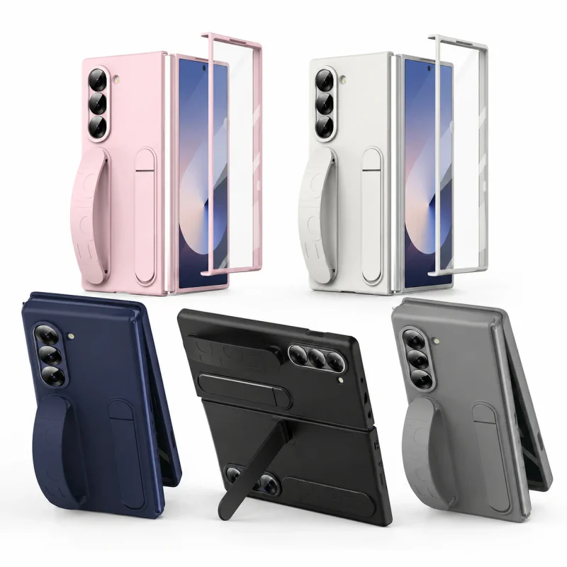Capa Apokin para Samsung Galaxy Z Fold 8 com Fita e Suporte Azul - Imagem 2