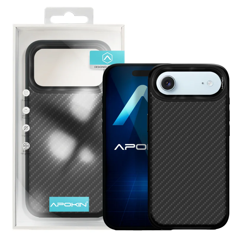 Capa Apokin para Apple iPhone 17 Air Efeito Carbono com MagSafe Preto