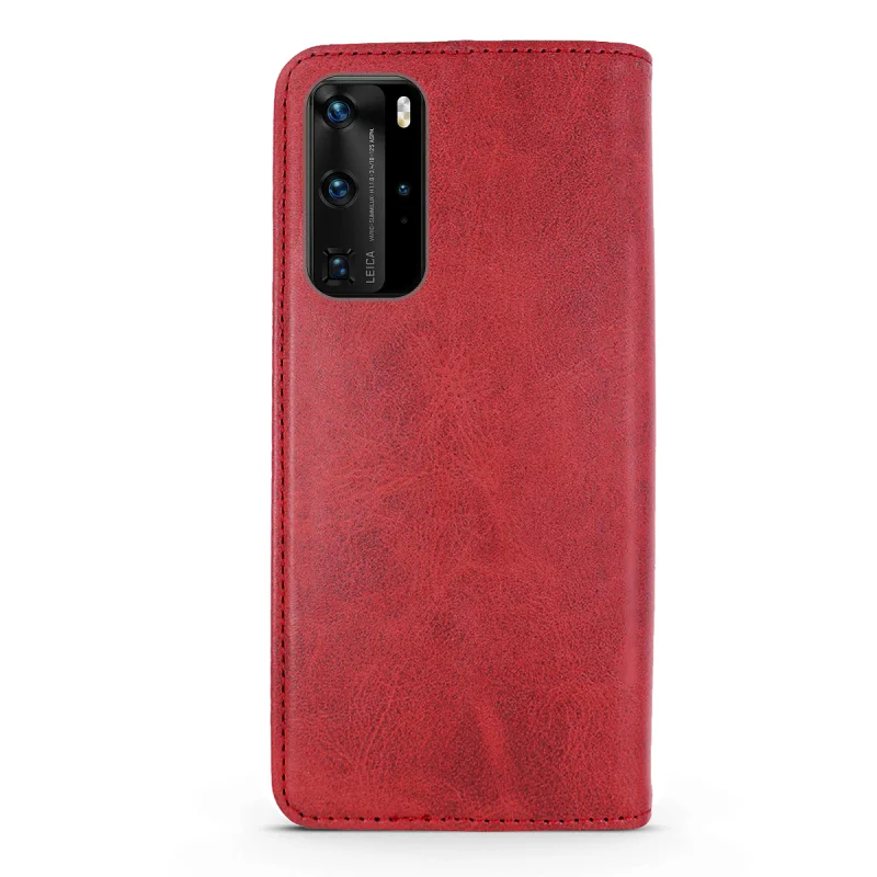 Capa Apokin para Huawei P40 Pro em Pele Sintética com Porta-Cartões Rosa - Imagem 4