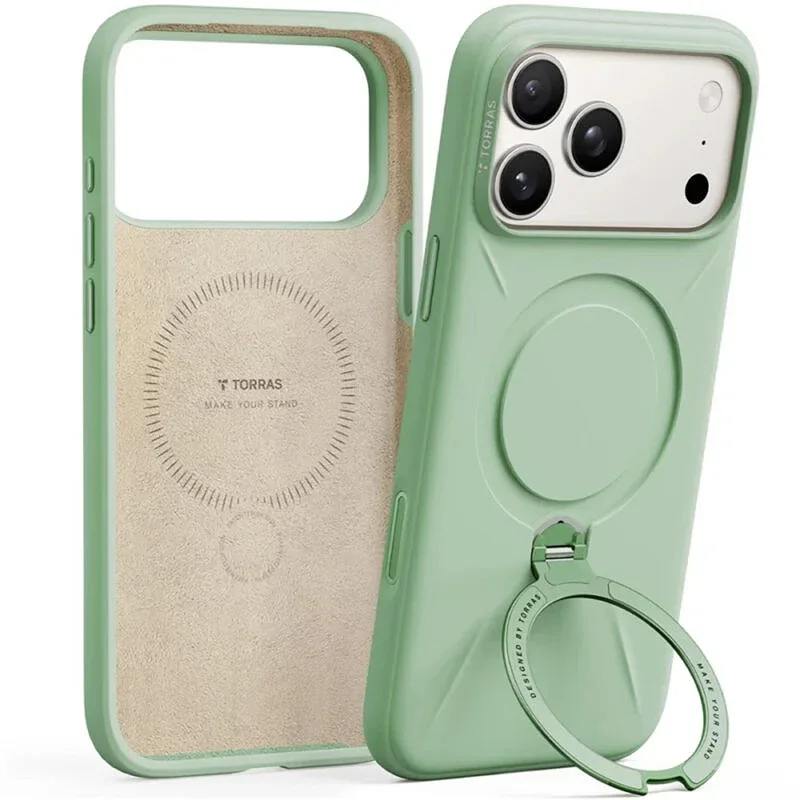 Capa Torras para iPhone 17 Pro Max 18 Pro Max Ostand Spin Softune Verde