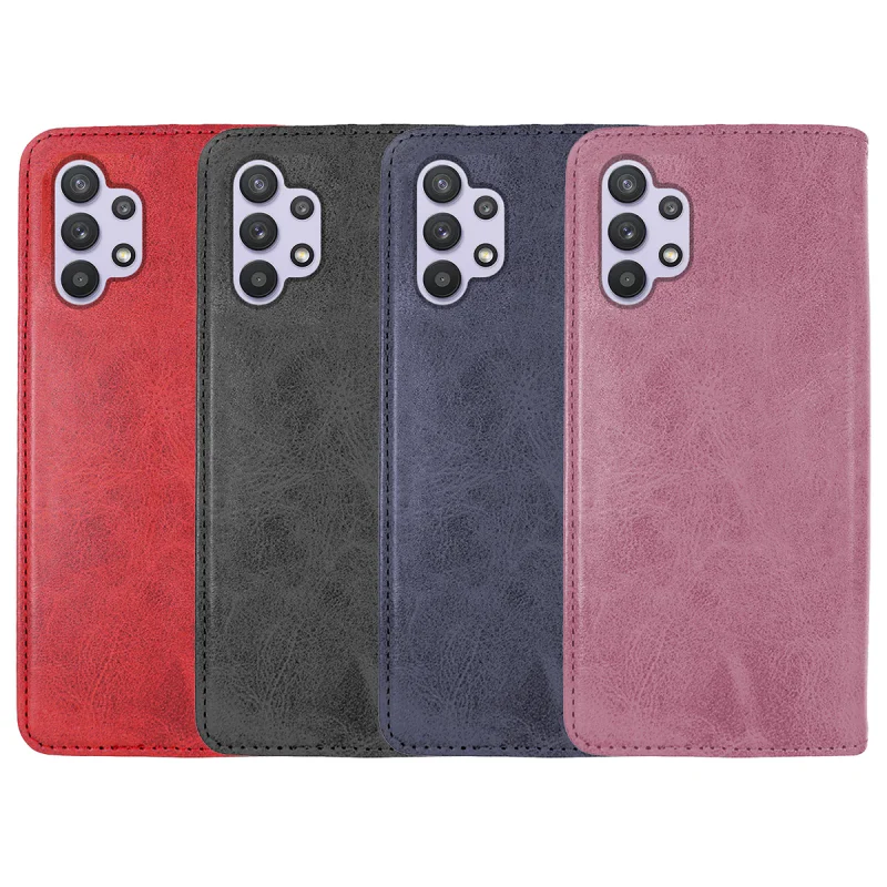 Capa Livro Apokin para Samsung Galaxy A32 4G em Pele Sintética com Porta-Cartões Azul - Imagem 1