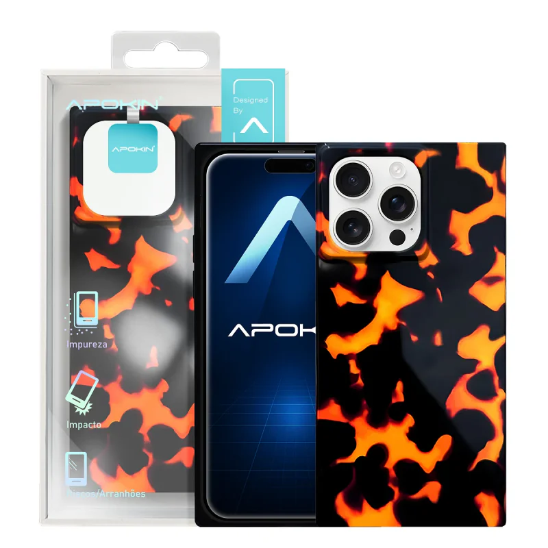 Capa Apokin para iPhone 15 Pro Max Metalizada com Desenhos MagSafe Variedade de cores - Imagem 6