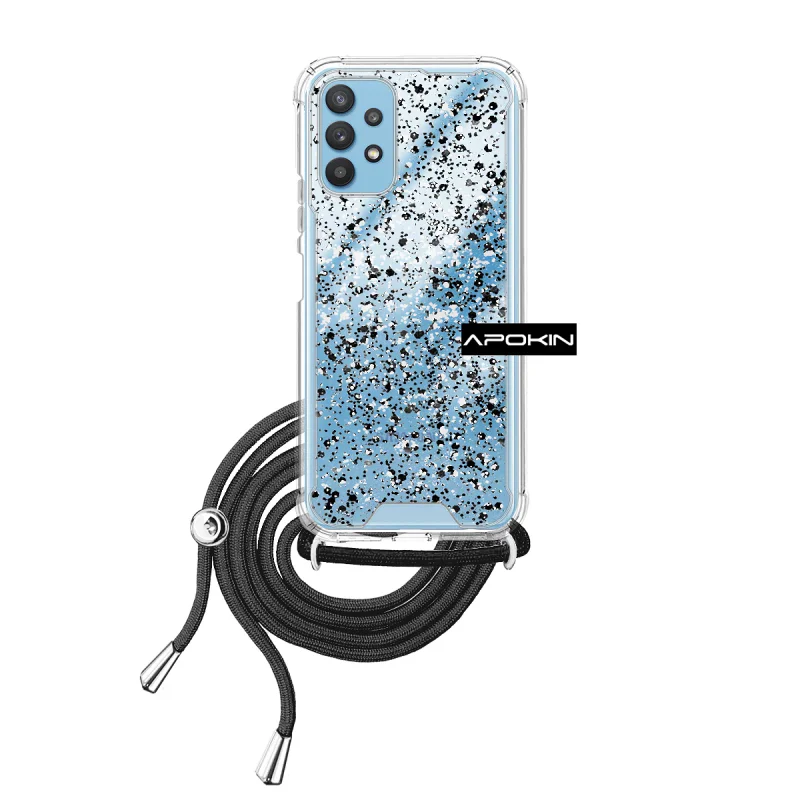 Capa de Gel Apokin para Samsung Galaxy A32 4G Transparente com Cordão Preto - Imagem 5