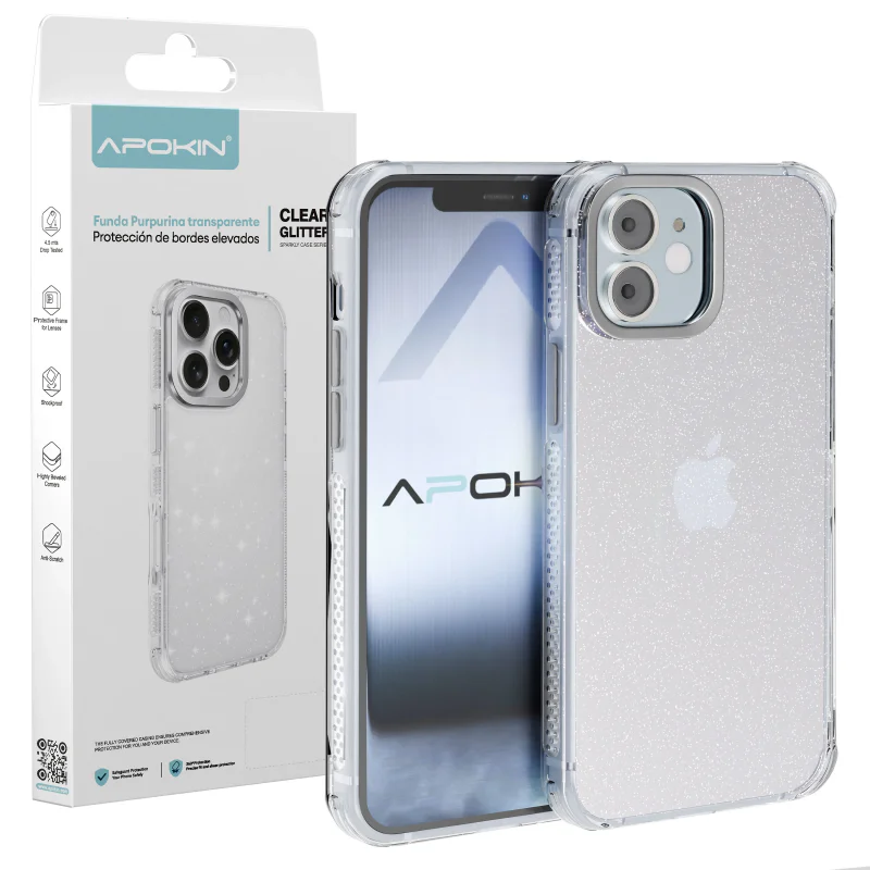 Capa Transparente com Purpurina Apokin para iPhone 12