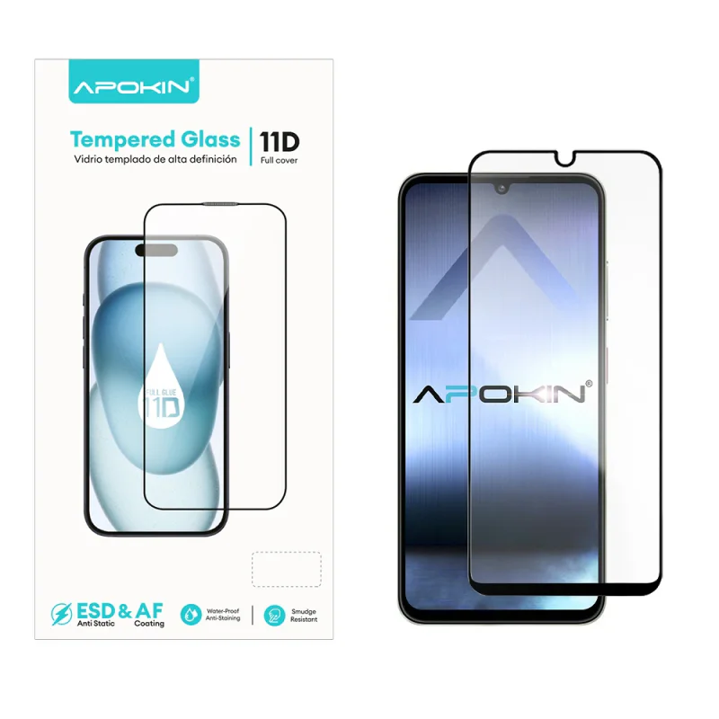Película de Vidro Temperado 11D Apokin Full Glue para ZTE Blade A35 / A55 Bordo Preto