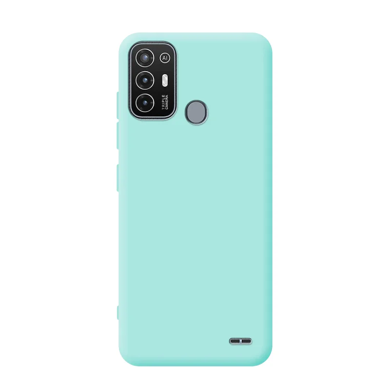 Capa Apokin de Silicone Suave com Proteção de Câmara 3D para ZTE Blade A52 Azul Turquesa - Imagem 6