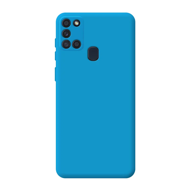 Capa Apokin para Samsung Galaxy A21s em Silicone Suave com Proteção de Câmara 3D Azul Turquesa - Imagem 2