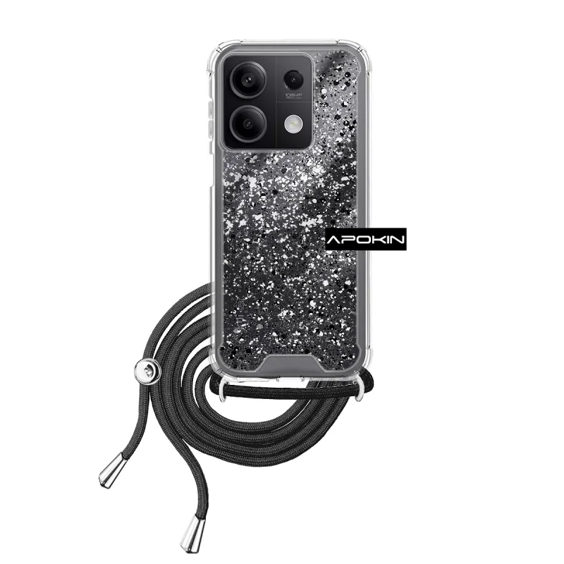 Capa Apokin Air em Gel Transparente com Cordão para Xiaomi Redmi Note 13 5G Azul-Turquesa - Imagem 5