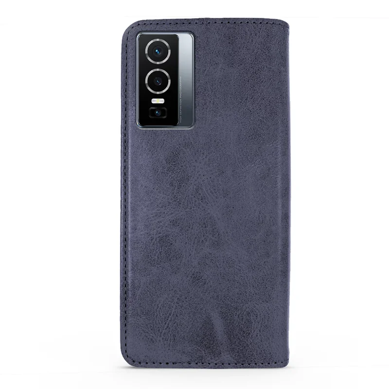 Capa Flip Apokin para Vivo Y16 em Pele Sintética com Porta-cartões Azul - Imagem 5