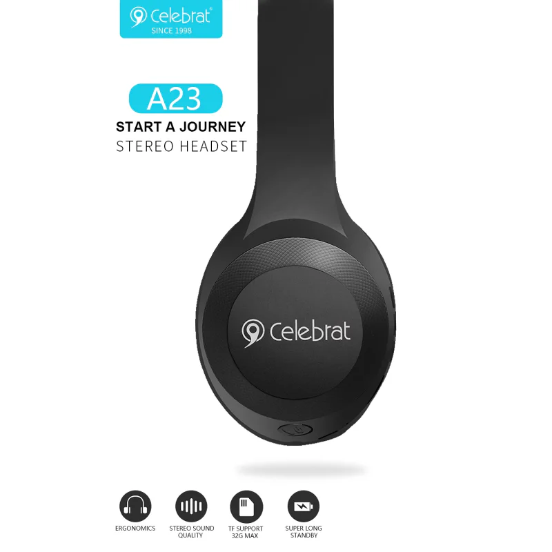 Auscultadores Bluetooth Apokin Celebrat A23 com Fita de Cabeça Preto - Imagem 6