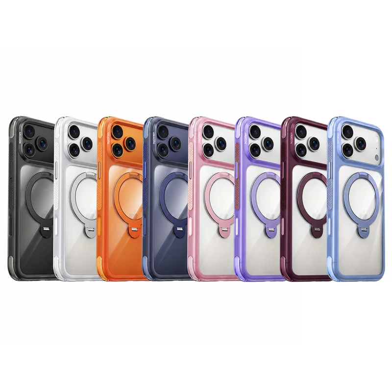 Capa Bumper Apokin NJOYNY Air S5-STAND para iPhone 17 Pro e iPhone 18 Pro com Suporte Rosa - Imagem 1