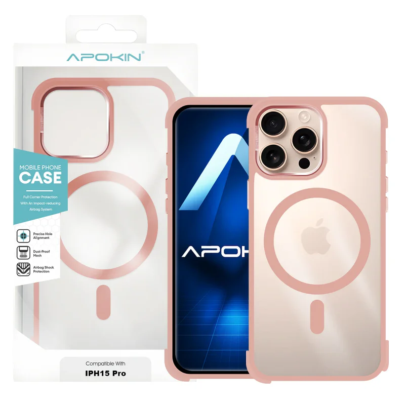 Capa Apokin Silicone Premium com MagSafe para iPhone 15 Pro Rosa - Imagem 4