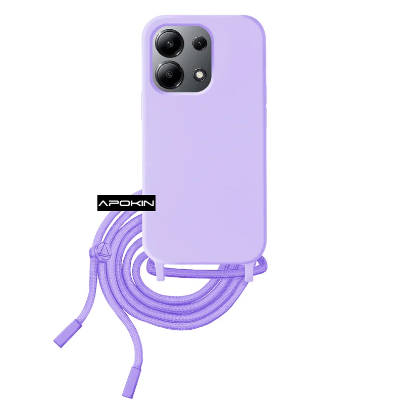 Capa Apokin para Xiaomi Redmi Note 13 4G Toque Suave com Cordão Lilás - Imagem 4