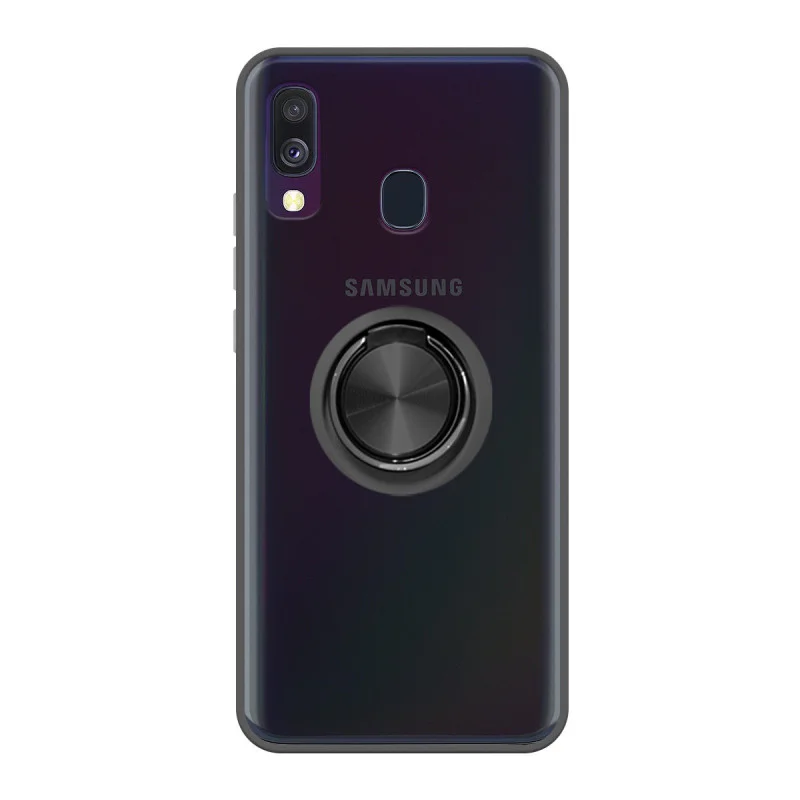 Capa Magnética Apokin para Samsung Galaxy A40 em Gel com Suporte Fumado Preto - Imagem 2