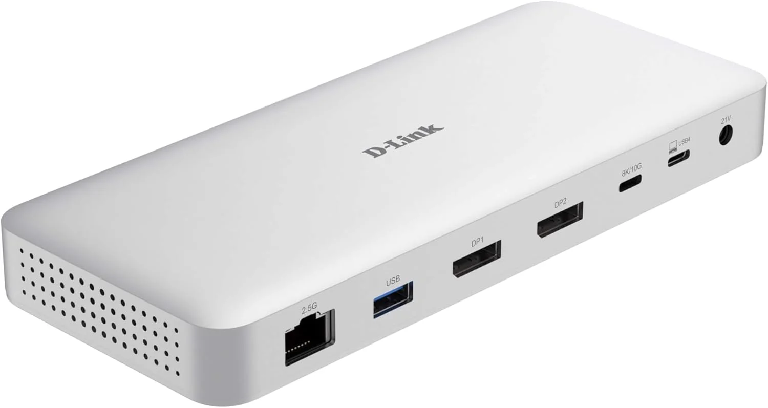 Docking Station D-Link DUF-901 USB4 9 em 1 40 Gbps 100 W PD Duplo 8K Ethernet 2,5G Cinzento