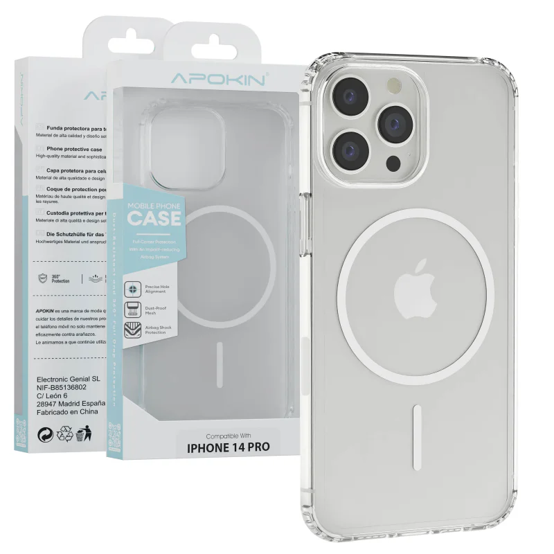 Capa Apokin MagSafe Basic para iPhone 14 Pro Transparente