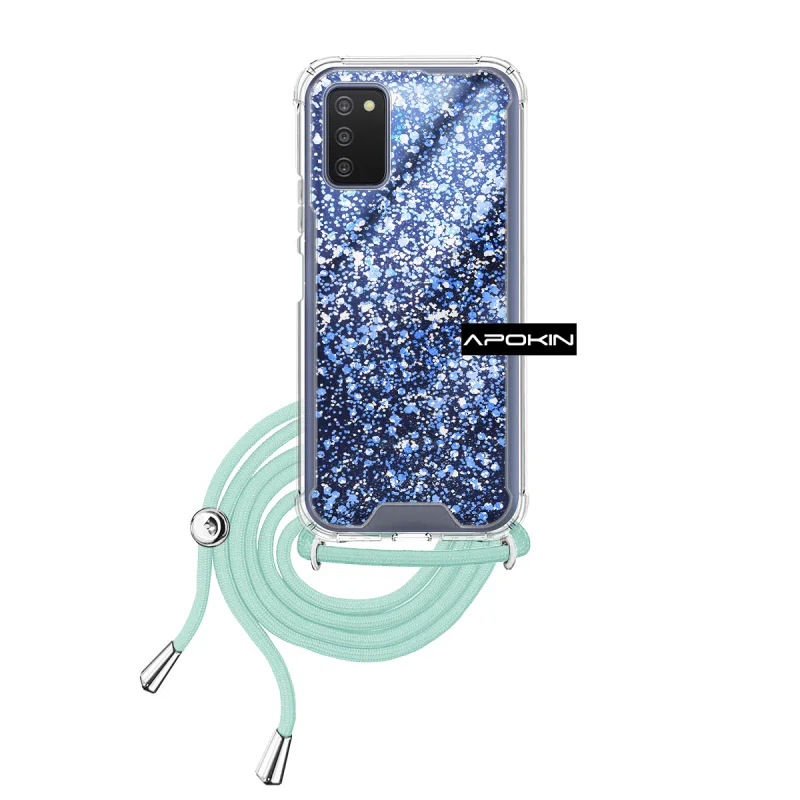Capa Apokin em Gel Transparente com Cordão para Samsung Galaxy A03s Lilás - Imagem 4