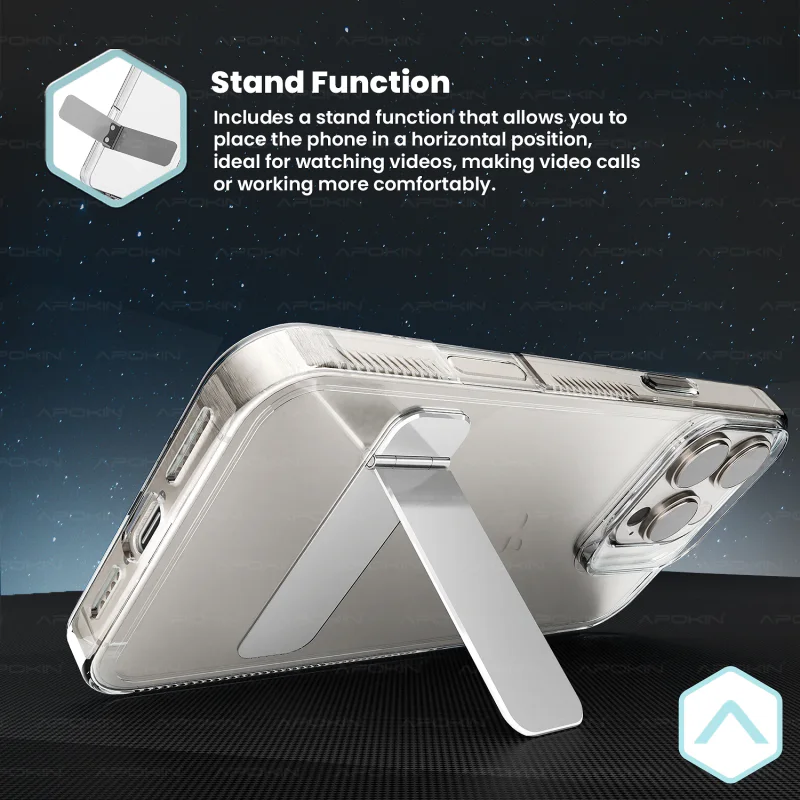 Capa Apokin para iPhone 15 Plus ABR com Suporte Transparente - Imagem 5