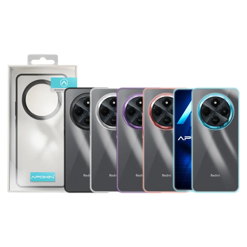 Capa Acrílica Apokin para Xiaomi Redmi 14C Transparente Preto
